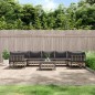 vidaXL Juego de muebles de jardín 8 pzas y cojines ratán PE antracita vidaXL Juego de muebles de jardín 8 pzas y cojines ratán PE antracita