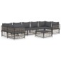 vidaXL Juego de muebles de jardín 8 pzas y cojines ratán PE antracita vidaXL Juego de muebles de jardín 8 pzas y cojines ratán PE antracita
