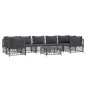 vidaXL Juego muebles de jardín 8 pzas y cojines acero gris antracita vidaXL Juego muebles de jardín 8 pzas y cojines acero gris antracita
