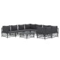 vidaXL Juego muebles de jardín 9 pzas y cojines acero gris antracita vidaXL Juego muebles de jardín 9 pzas y cojines acero gris antracita