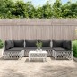 vidaXL Juego de muebles de jardín 7 piezas acero con cojines blanco vidaXL Juego de muebles de jardín 7 piezas acero con cojines blanco