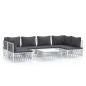 vidaXL Juego de muebles de jardín 7 piezas acero con cojines blanco vidaXL Juego de muebles de jardín 7 piezas acero con cojines blanco