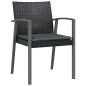 vidaXL Juego comedor jardín 3 piezas y cojines ratán sintético y acero vidaXL Juego comedor jardín 3 piezas y cojines ratán sintético y acero