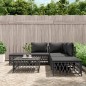 vidaXL Juego de muebles de jardín 6 pzas con cojines acero antracita vidaXL Juego de muebles de jardín 6 pzas con cojines acero antracita