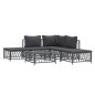 vidaXL Juego de muebles de jardín 6 pzas con cojines acero antracita vidaXL Juego de muebles de jardín 6 pzas con cojines acero antracita