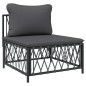 vidaXL Juego de muebles de jardín 6 pzas con cojines acero antracita vidaXL Juego de muebles de jardín 6 pzas con cojines acero antracita