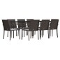 vidaXL Juego comedor jardín 9 piezas y cojines ratán sintético y acero vidaXL Juego comedor jardín 9 piezas y cojines ratán sintético y acero