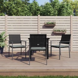 vidaXL Juego comedor jardín 5 piezas y cojines ratán sintético y acero