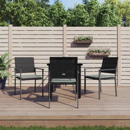 vidaXL Juego comedor jardín 5 piezas y cojines ratán sintético y acero