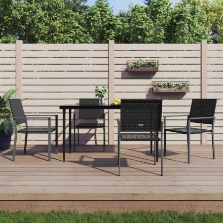 vidaXL Juego de comedor para jardín 5 piezas ratán sintético y acero