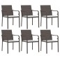vidaXL Juego comedor jardín 7 piezas y cojines ratán sintético y acero vidaXL Juego comedor jardín 7 piezas y cojines ratán sintético y acero