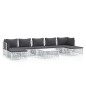 vidaXL Juego de muebles de jardín 8 piezas con cojines acero blanco vidaXL Juego de muebles de jardín 8 piezas con cojines acero blanco