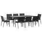 vidaXL Juego comedor jardín 9 piezas y cojines ratán sintético y acero vidaXL Juego comedor jardín 9 piezas y cojines ratán sintético y acero