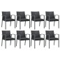 vidaXL Juego comedor jardín 9 piezas y cojines ratán sintético y acero vidaXL Juego comedor jardín 9 piezas y cojines ratán sintético y acero