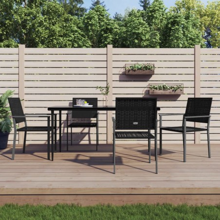 vidaXL Juego de comedor para jardín 5 piezas ratán sintético y acero