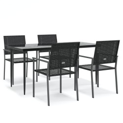vidaXL Juego de comedor para jardín 5 piezas ratán sintético y acero