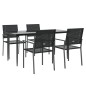 vidaXL Juego de comedor para jardín 5 piezas ratán sintético y acero vidaXL Juego de comedor para jardín 5 piezas ratán sintético y acero