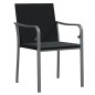 vidaXL Juego comedor jardín 9 piezas y cojines ratán sintético y acero vidaXL Juego comedor jardín 9 piezas y cojines ratán sintético y acero
