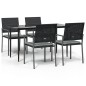 vidaXL Juego comedor jardín 5 piezas y cojines ratán sintético y acero vidaXL Juego comedor jardín 5 piezas y cojines ratán sintético y acero
