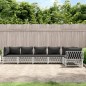 vidaXL Juego de muebles de jardín 6 piezas con cojines acero blanco vidaXL Juego de muebles de jardín 6 piezas con cojines acero blanco