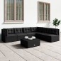 vidaXL Set muebles de jardín 6 piezas y cojines ratán sintético negro vidaXL Set muebles de jardín 6 piezas y cojines ratán sintético negro