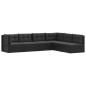 vidaXL Set muebles de jardín 6 piezas y cojines ratán sintético negro vidaXL Set muebles de jardín 6 piezas y cojines ratán sintético negro