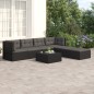 vidaXL Set muebles de jardín 6 piezas y cojines ratán sintético negro vidaXL Set muebles de jardín 6 piezas y cojines ratán sintético negro