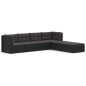 vidaXL Set muebles de jardín 6 piezas y cojines ratán sintético negro vidaXL Set muebles de jardín 6 piezas y cojines ratán sintético negro