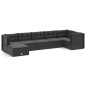 vidaXL Set de muebles de jardín y cojines 7 pzas ratán sintético negro