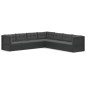 vidaXL Set de muebles de jardín y cojines 7 pzas ratán sintético negro