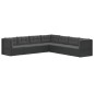 vidaXL Set de muebles de jardín y cojines 7 pzas ratán sintético negro