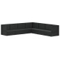vidaXL Set de muebles de jardín y cojines 7 pzas ratán sintético negro