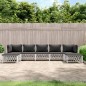 vidaXL Juego de muebles de jardín 7 piezas y cojines acero blanco