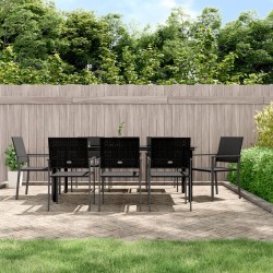 vidaXL Juego de comedor para jardín 9 piezas ratán sintético y acero