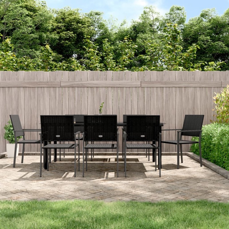 vidaXL Juego de comedor para jardín 9 piezas ratán sintético y acero