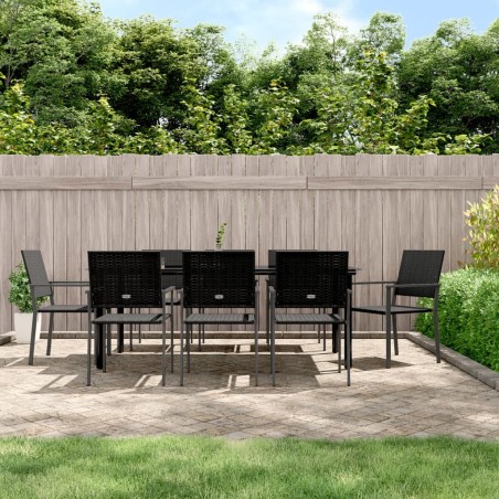 vidaXL Juego de comedor para jardín 9 piezas ratán sintético y acero