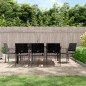 vidaXL Juego de comedor para jardín 9 piezas ratán sintético y acero