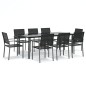 vidaXL Juego de comedor para jardín 9 piezas ratán sintético y acero