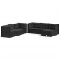 vidaXL Set de muebles de jardín y cojines 7 pzas ratán sintético negro vidaXL Set de muebles de jardín y cojines 7 pzas ratán sintético negro