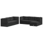 vidaXL Set de muebles de jardín y cojines 7 pzas ratán sintético negro vidaXL Set de muebles de jardín y cojines 7 pzas ratán sintético negro