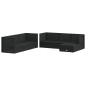 vidaXL Set de muebles de jardín y cojines 7 pzas ratán sintético negro vidaXL Set de muebles de jardín y cojines 7 pzas ratán sintético negro