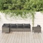 vidaXL Set de muebles de jardín 7 pzas y cojines ratán sintético gris vidaXL Set de muebles de jardín 7 pzas y cojines ratán sintético gris