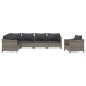 vidaXL Set de muebles de jardín 7 pzas y cojines ratán sintético gris vidaXL Set de muebles de jardín 7 pzas y cojines ratán sintético gris