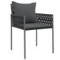 vidaXL Juego comedor jardín 9 piezas y cojines ratán sintético y acero vidaXL Juego comedor jardín 9 piezas y cojines ratán sintético y acero