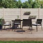 vidaXL Juego comedor jardín 5 piezas y cojines ratán sintético y acero vidaXL Juego comedor jardín 5 piezas y cojines ratán sintético y acero