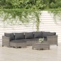 vidaXL Set de muebles de jardín 7 pzas y cojines ratán sintético gris vidaXL Set de muebles de jardín 7 pzas y cojines ratán sintético gris