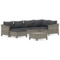 vidaXL Set de muebles de jardín 7 pzas y cojines ratán sintético gris vidaXL Set de muebles de jardín 7 pzas y cojines ratán sintético gris