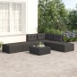 vidaXL Set muebles de jardín 6 piezas y cojines ratán sintético negro vidaXL Set muebles de jardín 6 piezas y cojines ratán sintético negro