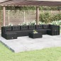vidaXL Set de muebles de jardín 8 pzas y cojines ratán sintético negro