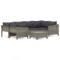 vidaXL Set de muebles de jardín 7 pzas y cojines ratán sintético gris vidaXL Set de muebles de jardín 7 pzas y cojines ratán sintético gris